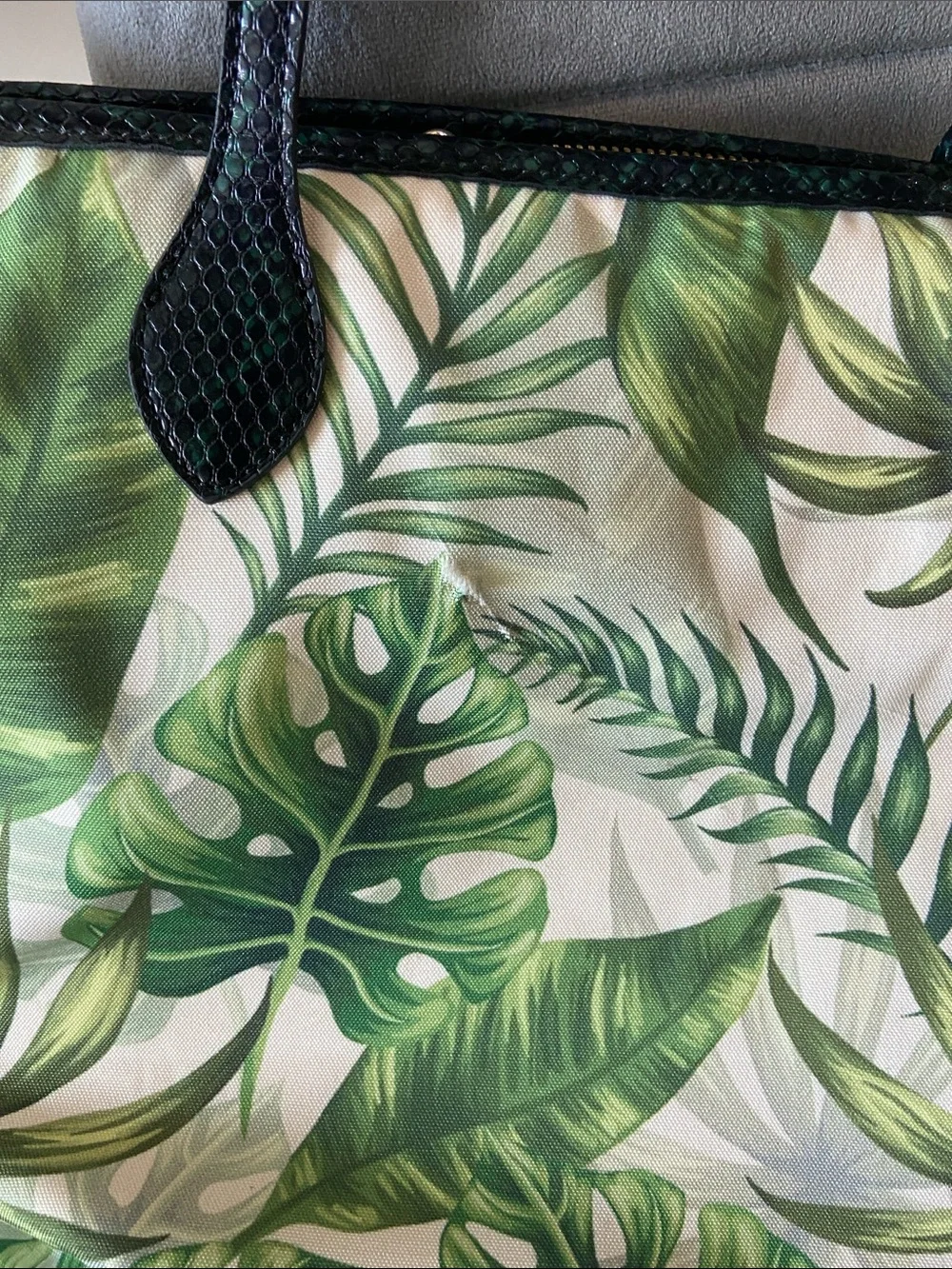Tropical Leaf Tote Bag -  Bjoelle Tote Green Print